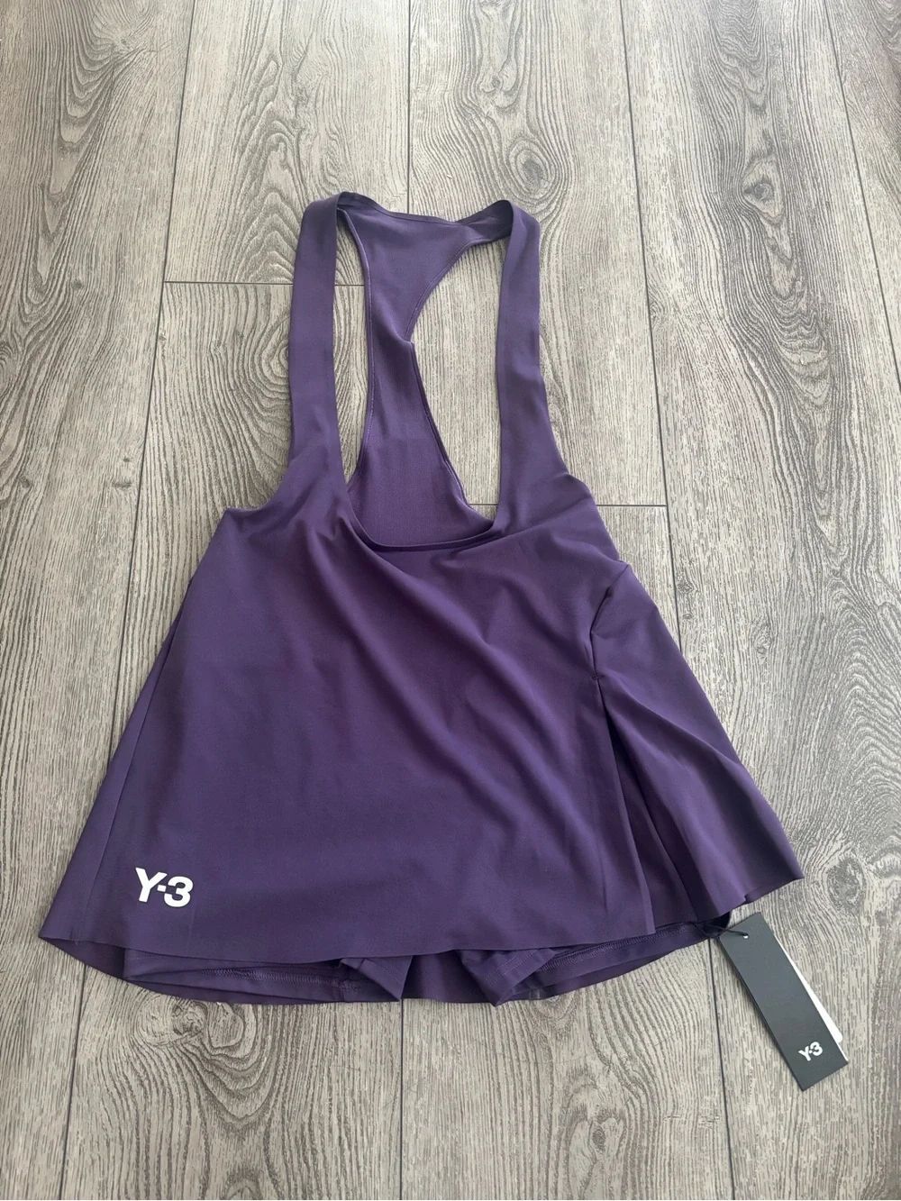 Y-3 Deep Purple Athletic bib with Built-In Shorts
